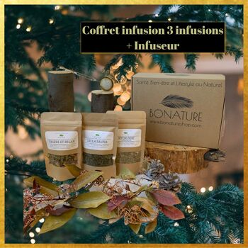 Spécial Fêtes - Coffret 3 infusions bios  + infuseur 1