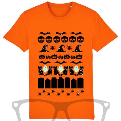 Halloween T-shirt with glitter and glow in the dark - Adult XS 34"