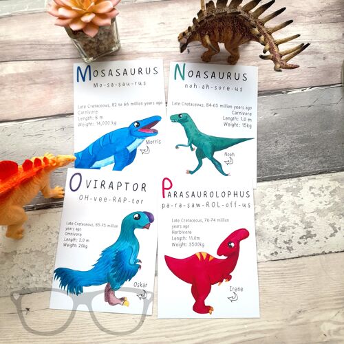 Individual A-Z A6 Dinosaur Cards - Mosasaurus