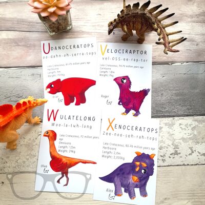 Cartes individuelles de dinosaures A-Z A6 - Wulatelong