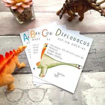 Cartes individuelles de dinosaures A-Z A6 - Wulatelong 2
