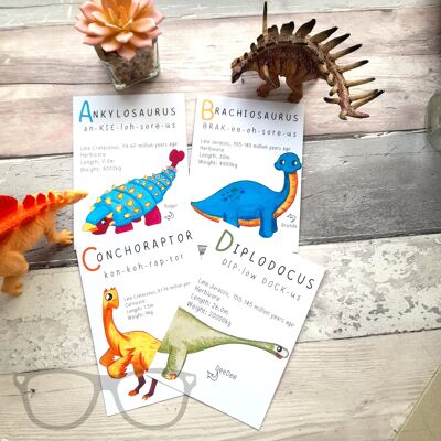 Set di carte dinosauro A-Z A6