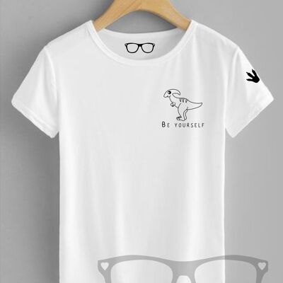 T-shirt Parasaurolophus Dinosaure - Femme M 12 - Blanc