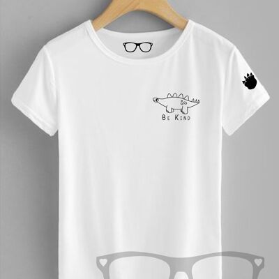 Stegosaurus Dinosaur T-shirt - Unisex M 38/40" - White