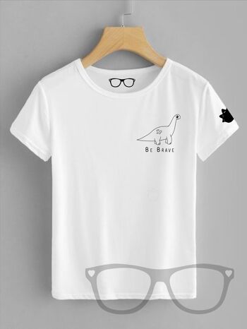 T-shirt Dinosaure Brachiosaurus - Femme S 10 - Blanc 1