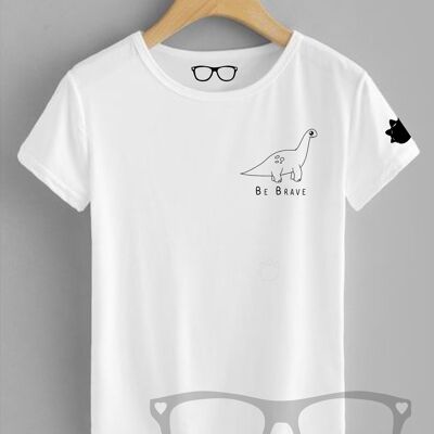 Camiseta de dinosaurio Brachiosaurus - Unisex XXS 32/34 "- Blanco