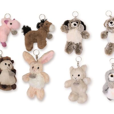 Animals with key fob 8 assorted