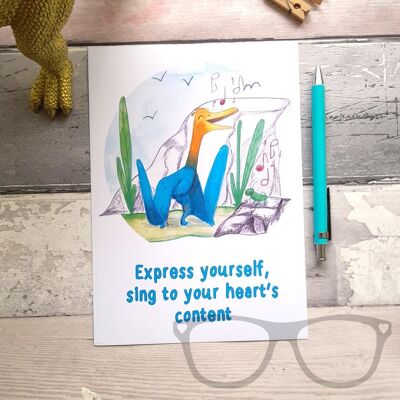 Quetzalcoatlus "Express yourself" Dinosaur Print - A6