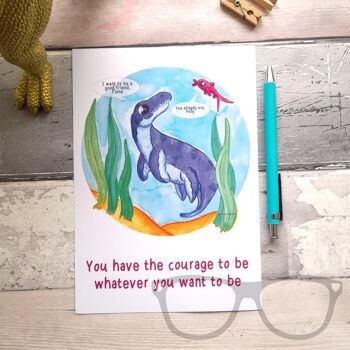 Liopleurodon "Vous avez le courage" Dinosaure Print - A6 2