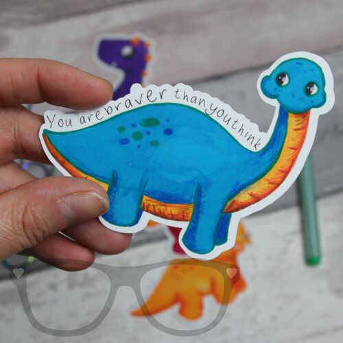 Dinosaur sticker- Brachiosaurus- Braver than you think