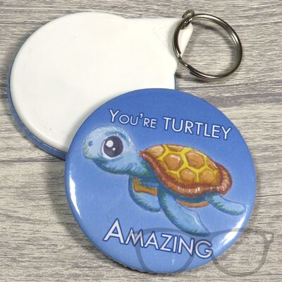 Badge de motivation Turtley Amazing Turtle 58 mm - Porte-clés
