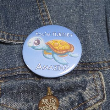 Badge de motivation Turtley Amazing Turtle 58 mm - Porte-clés 3