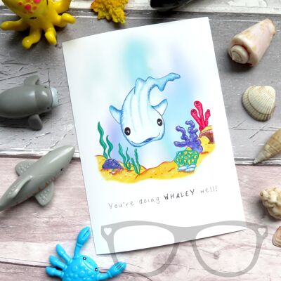 Carte de voeux ou carte postale de requin baleine - Carte de voeux