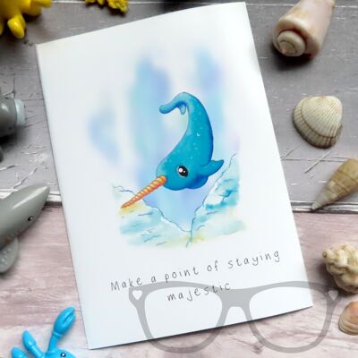 Narwhal Greetings card or postcard - Greetings Card