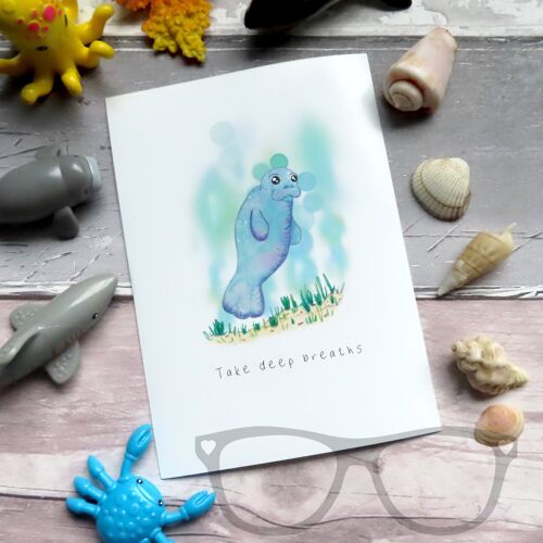 Manatee Greetings card or postcard - Greetings Card