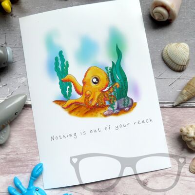 Octopus Greetings card or postcard - Postcard