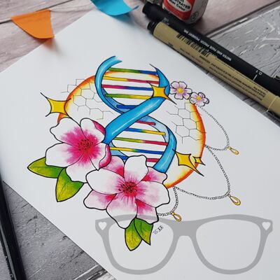 DNA Science Art Print