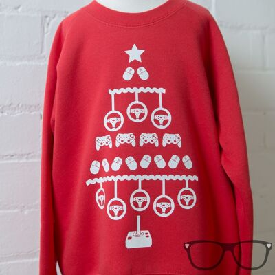 Suéter navideño Geeky de videojuego para niños geek