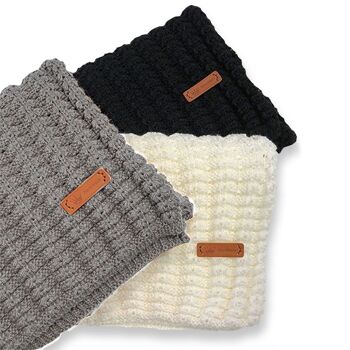 Écharpe en laine tricotée | noir | 180cm | 2