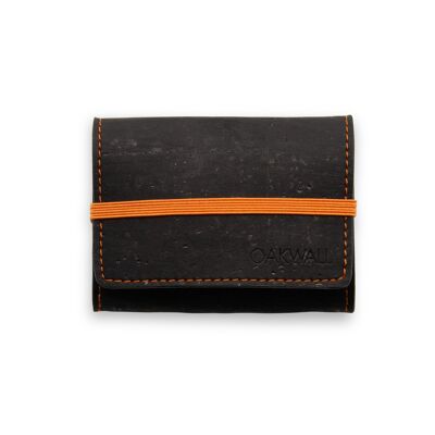 Reverso - Cartera vegana reversible - Midinght Black & Olive (Orange Special)