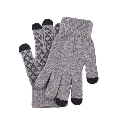guantes para pantallas táctiles | invierno | guantes tejidos | gris claro