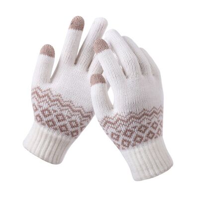 Knitted gloves | wool gloves | Various colors | white