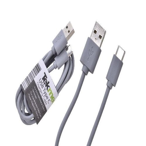 Cable 1m 2a type-c/usb "take me" gris
