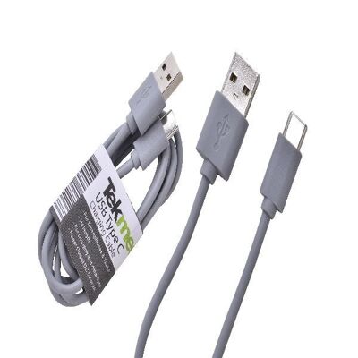 CABLE 1M 2A TIPO-C/USB "TAKE ME" GRIS