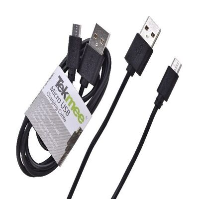 CABLE MICRO USB TEKMEE 1M A GRANEL NEGRO X 12