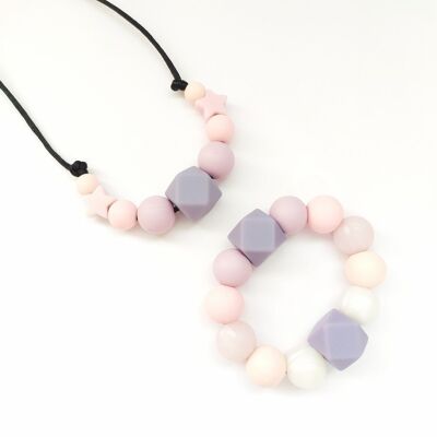 LAVENDER PACKS NECKLACE + HEXAGON TEETHER