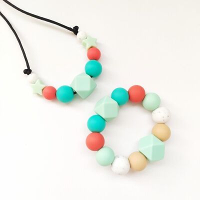 MINT PACKS NECKLACE + HEXAGON TEETHER