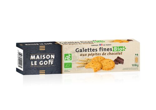 Galettes fines bretonnes aux pépites de chocolat bio