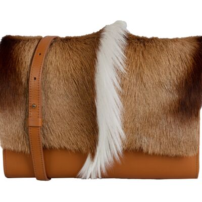 Sac Roma - Base Cuir Camel et Rabat Punk Naturel