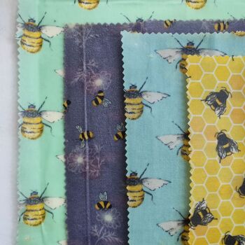 Ensemble de 4 enveloppes de cire d'abeille naturelle 6