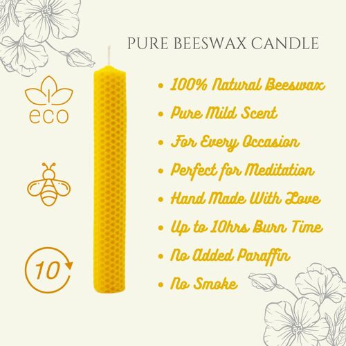 Beeswax Candle 100% Pure & Natural