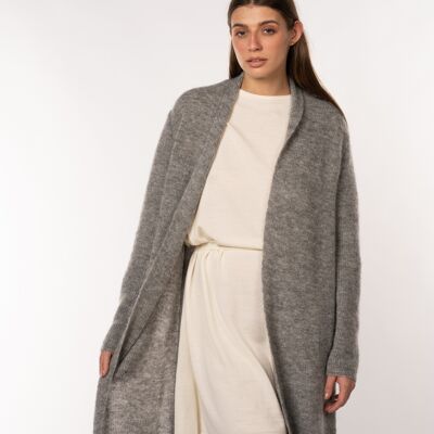 Usva cardigan lungo grigio