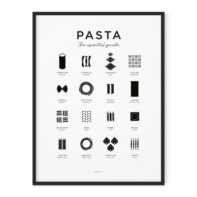Pasta Guide Print - Black - 30x40cm