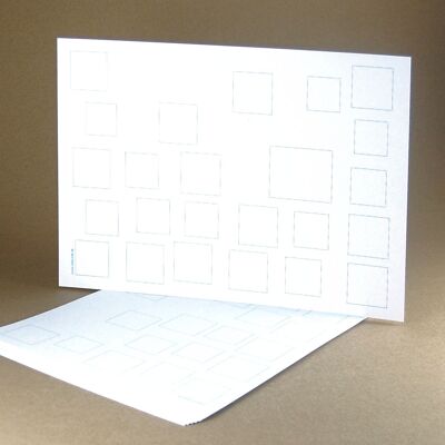 10 calendriers de l'avent artisanaux DIN A4 paysage, verso (carton recyclé blanc)