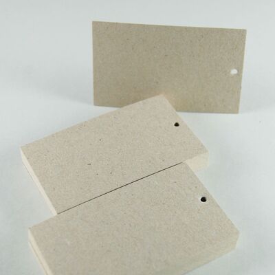 50 etiquetas de regalo de reciclaje gris arena (cartón gris 350 g / m2)