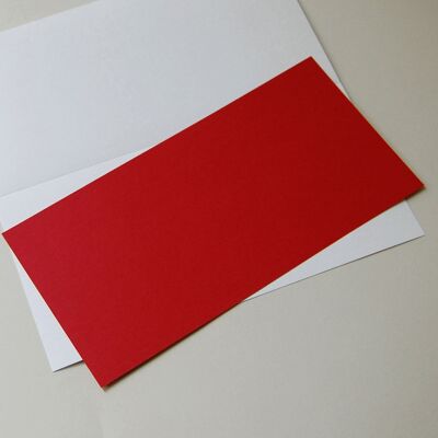 50 red insert sheets 10.3 x 20.8 cm