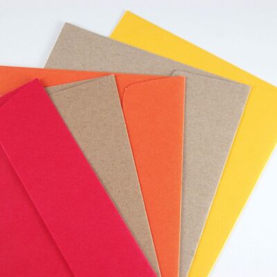 10 colored envelopes, DIN C6 - warm tones