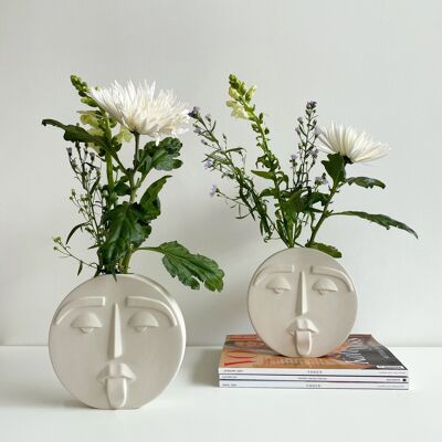 Nordic Ceramic Face Vase