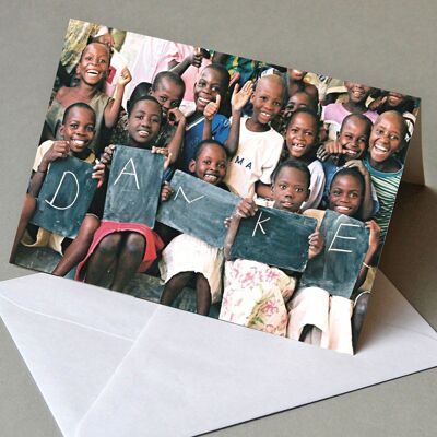 10 cartoline di beneficenza per i Burundikids e.V.: Grazie (con buste bianche)
