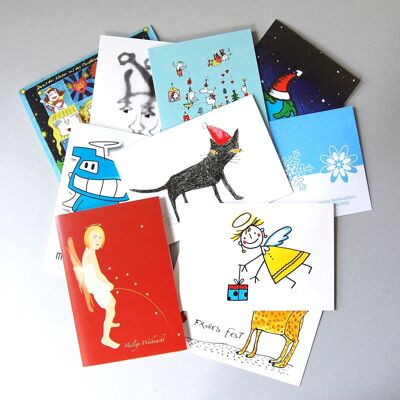 Surprise package 10 Christmas cards, greeting card format