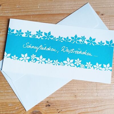 10 Christmas cards with envelopes: Snowflakes...