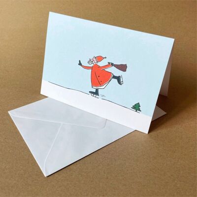 10 cartes de Noël avec enveloppes : patinage sur glace