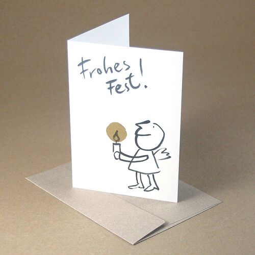 10er Set Recycling-Weihnachtskarten mit Kuverts: Frohes Fest!