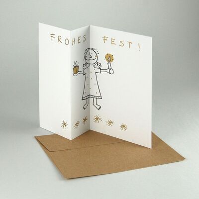 10 recycled Christmas cards with recycled envelopes: Frost!