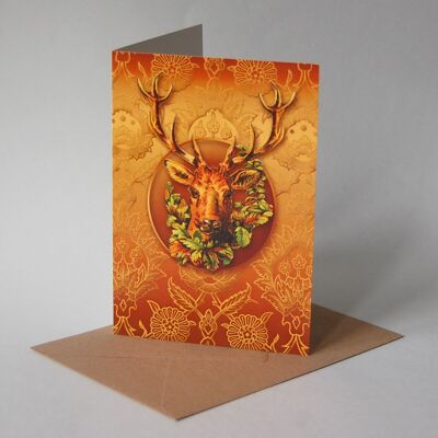 100 cartes de vœux rustiques avec enveloppes marron : Jägermeister