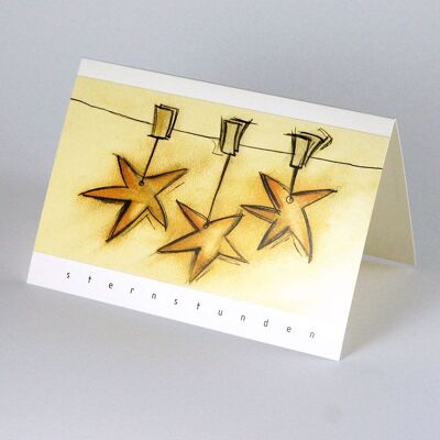10 Christmas cards with envelopes: star hours